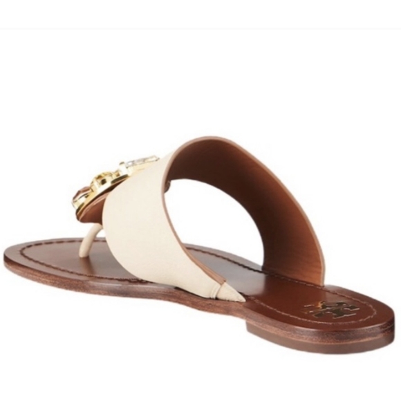 Tory Burch Sandals Patos Disk Embellished Dulce De Leche Womens 6 - Picture 9 of 10